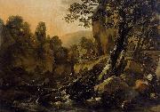 Nicolaes Pietersz. Berchem Herdsmen and Herds at a Waterfall oil painting picture wholesale